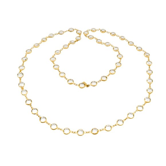 Gorgeous Vintage Swarovski Crystal Gold-Plated Necklace 36 Inches - Picture 4 of 7